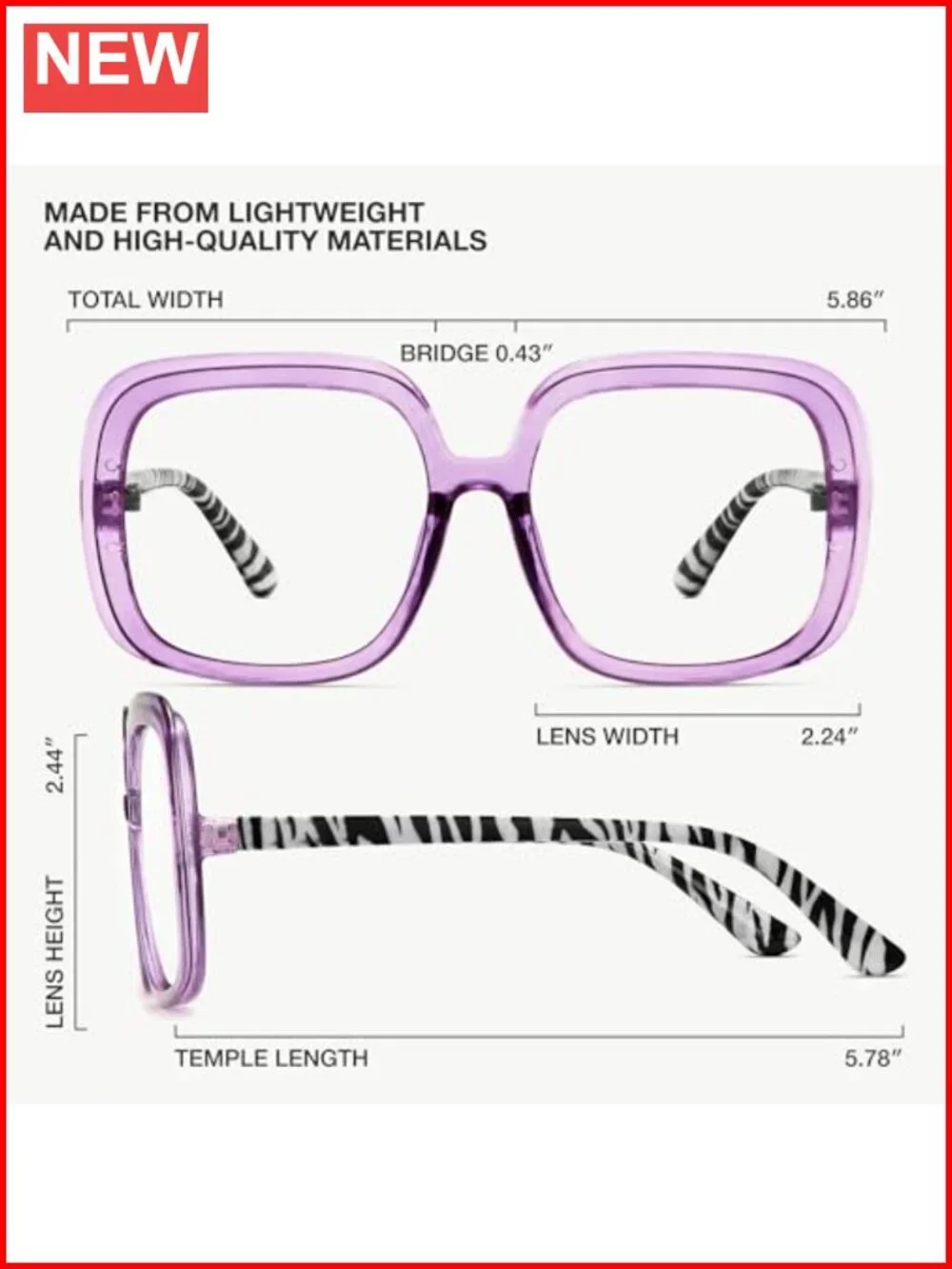 Oversized Blue Light Glasses Women Retro Fashion Computer Glasses Anti-Glare